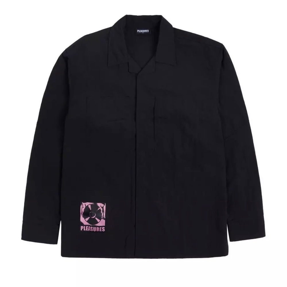 Pleasures Stare Long Sleeve Overshirt - BLACK / L